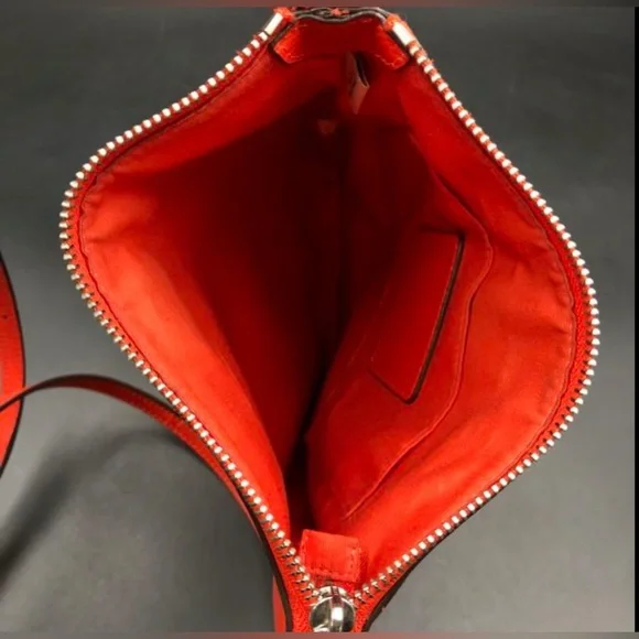 Coach Scarlet Red Leather Crossbody Bag with Silver-Tone Detail F36063 (+COA) - Picture 7 of 10